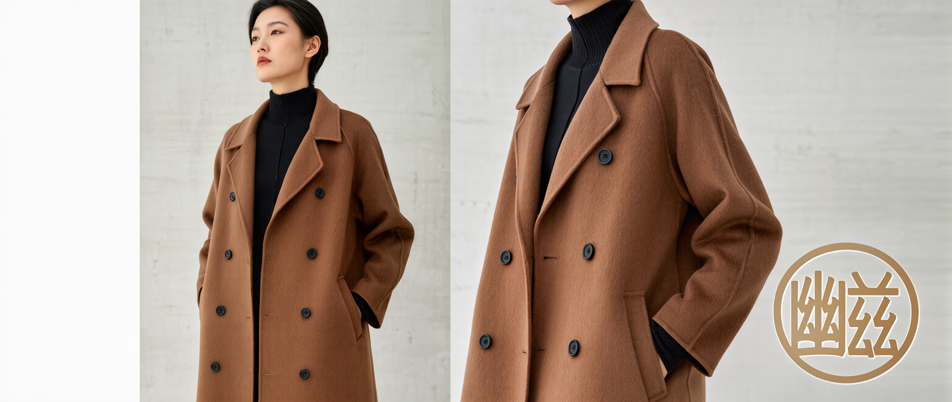 Classic double-breasted wool coat