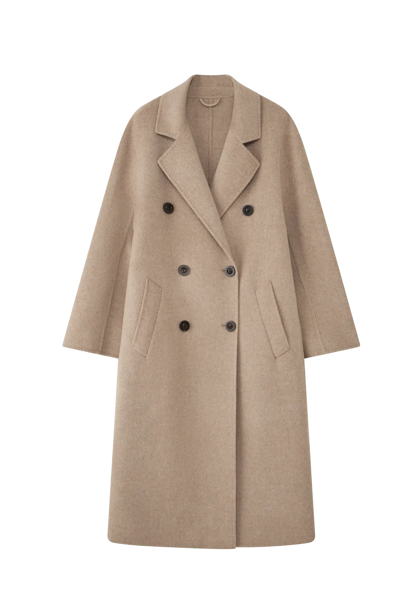 Max801 Khaki Double - faced Cashmere Coat | 2024 Autumn/Winter Long Double - breasted Woolen Jacket - 幽兹