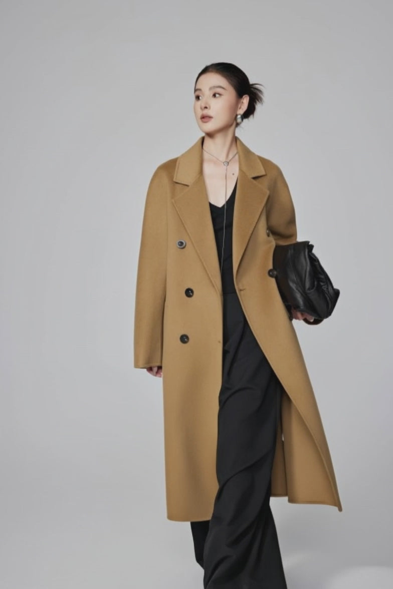 801 High-quality double-sided wool coat