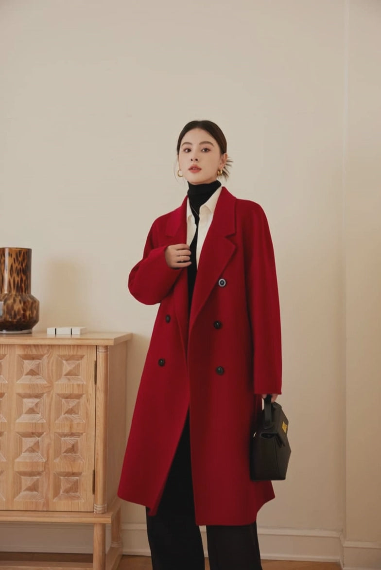 801 High-quality double-sided wool coat